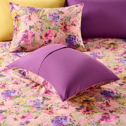 Boho Velvet Bed-in-a-Bag, 10-Piece Floral Reversible Bedding Set, Comforter with Sheet Set