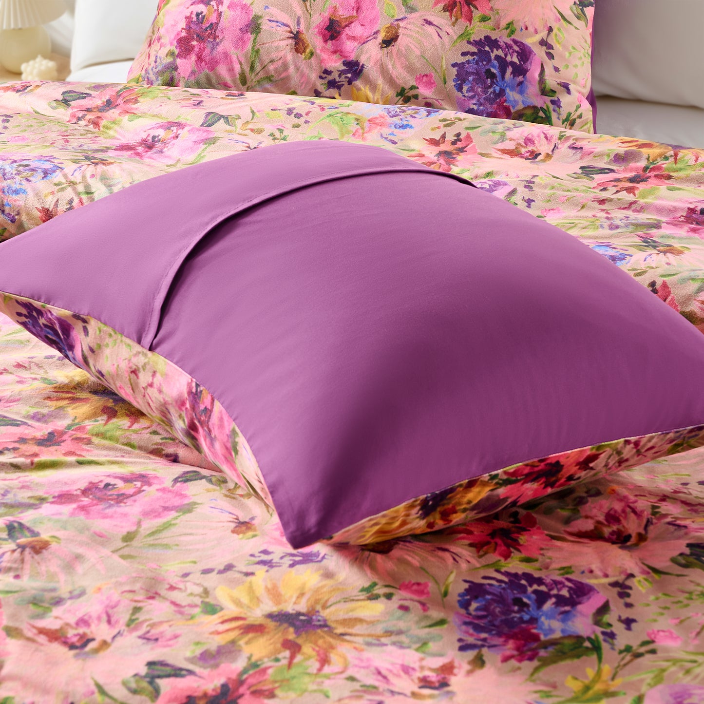 Boho Velvet Comforter Set, Floral Reversible Bedding Set, Comforter with Sham