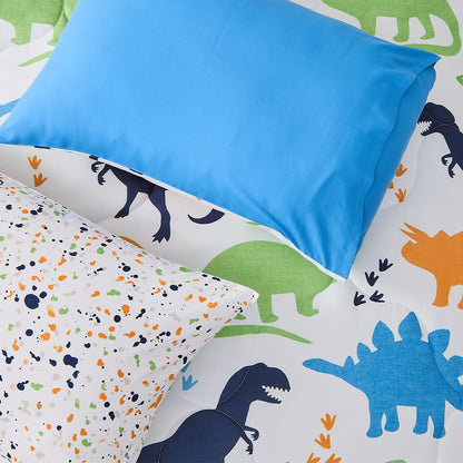 Colorful Dinosaurs Bedding Comforter with Sheet Set