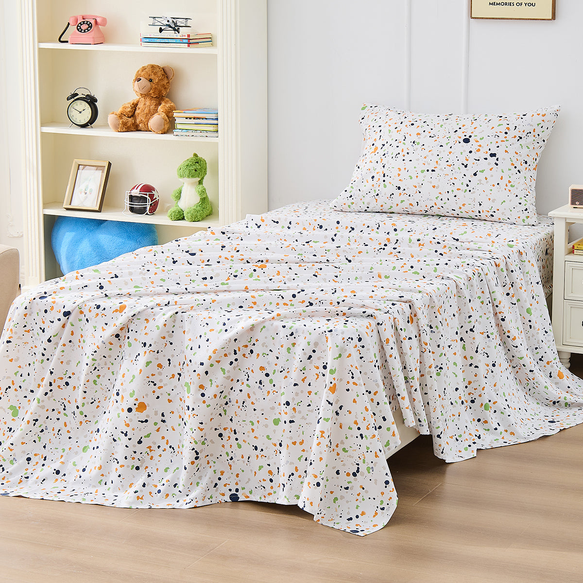 Colorful Dinosaurs Bedding Comforter with Sheet Set