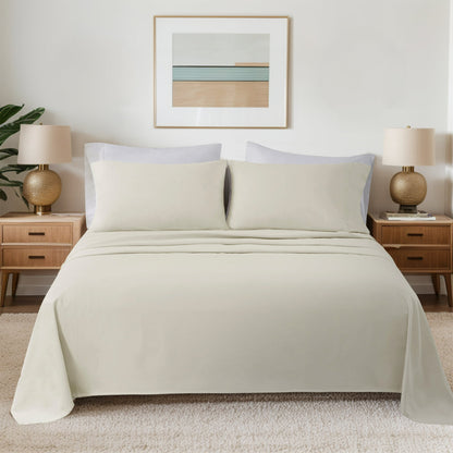 Sheet Set 100% Cotton Flannel Oversized Bed Sheets with Deep Pocket