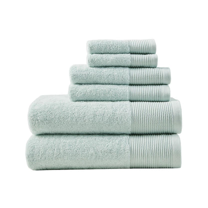 6-Piece Modern Cotton and Tencel Lyocel Towel Set