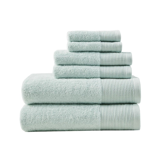 6-Piece Modern Cotton and Tencel Lyocel Towel Set