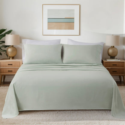 Sheet Set 100% Cotton Flannel Oversized Bed Sheets with Deep Pocket