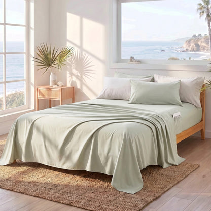Coastal Comforter Set with Sheets, Beach Themed Bed in a Bag for College Dorm Room