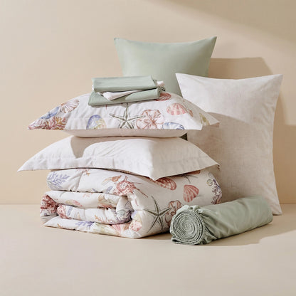 Coastal Comforter Set with Sheets, Beach Themed Bed in a Bag for College Dorm Room