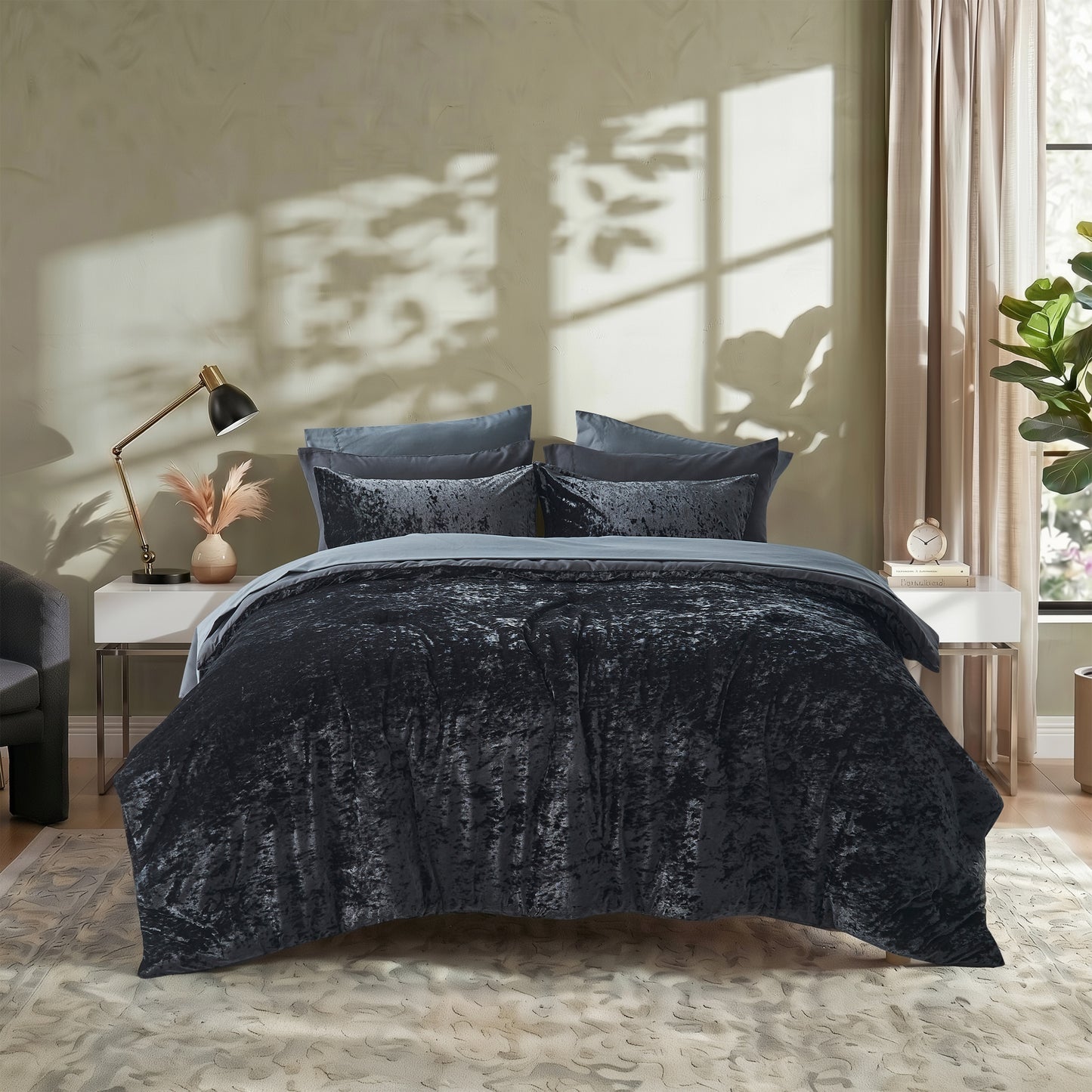 Velvet All-Season Bedding Comforter Set