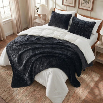 Velvet All-Season Reversible Bedding Quilt Set
