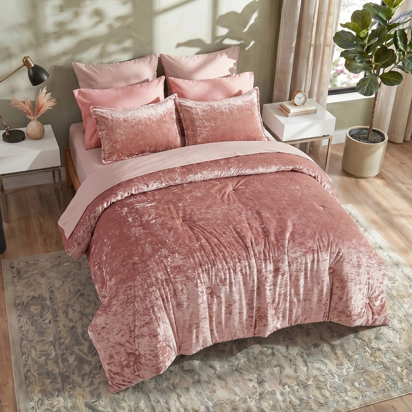 Velvet All-Season Bedding Comforter Set