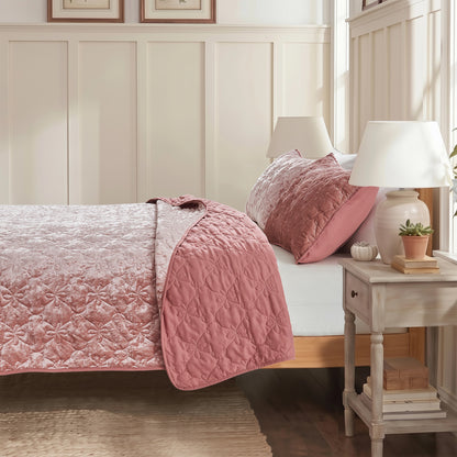 Velvet All-Season Reversible Bedding Quilt Set