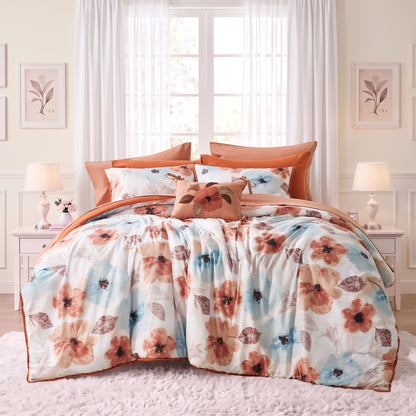 Tatum Reversible Floral Comforter Set with Sheets