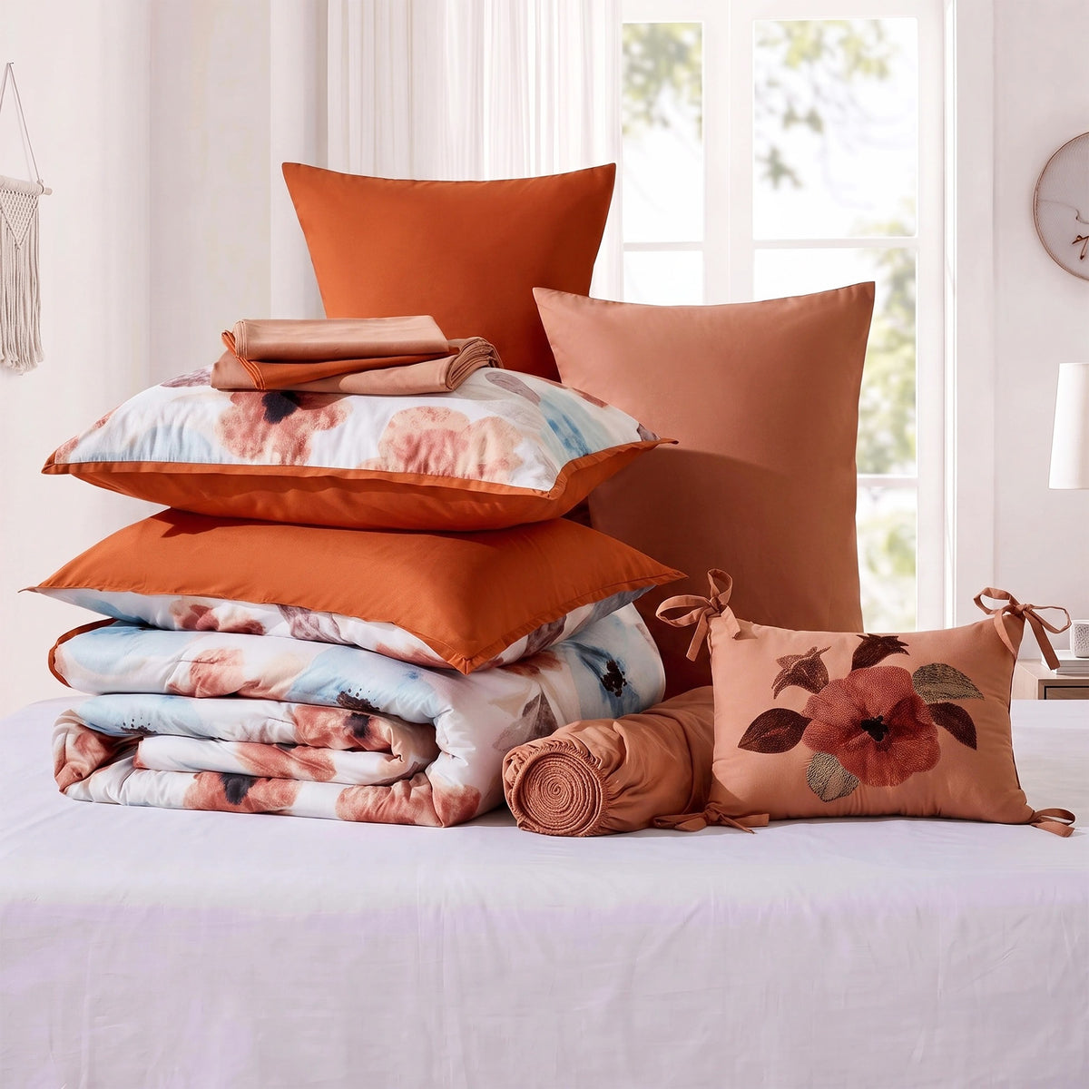 Tatum Reversible Floral Comforter Set with Sheets