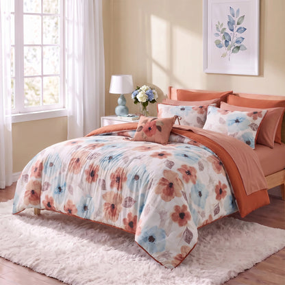 Tatum Reversible Floral Comforter Set with Sheets