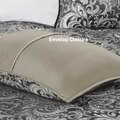 Jacquard Comforter Set with Bedskirt and Decor Pillows