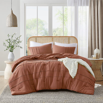 Soft Washed Pleated Comforter Set