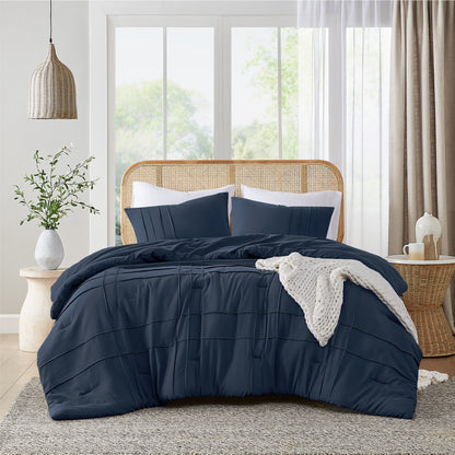 Soft Washed Pleated Comforter Set