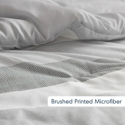 Reversible Striped Comforter Set for Dorm Bedding, Lightweight All Season Comforter Bed Set