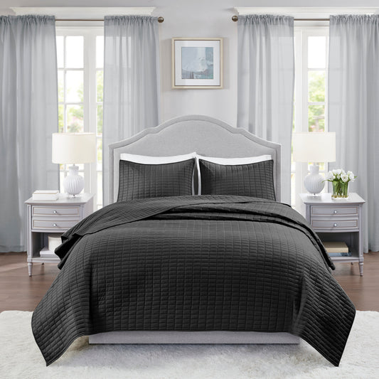 Kienna  Lightweight Black Reversible Summer Comforter Set