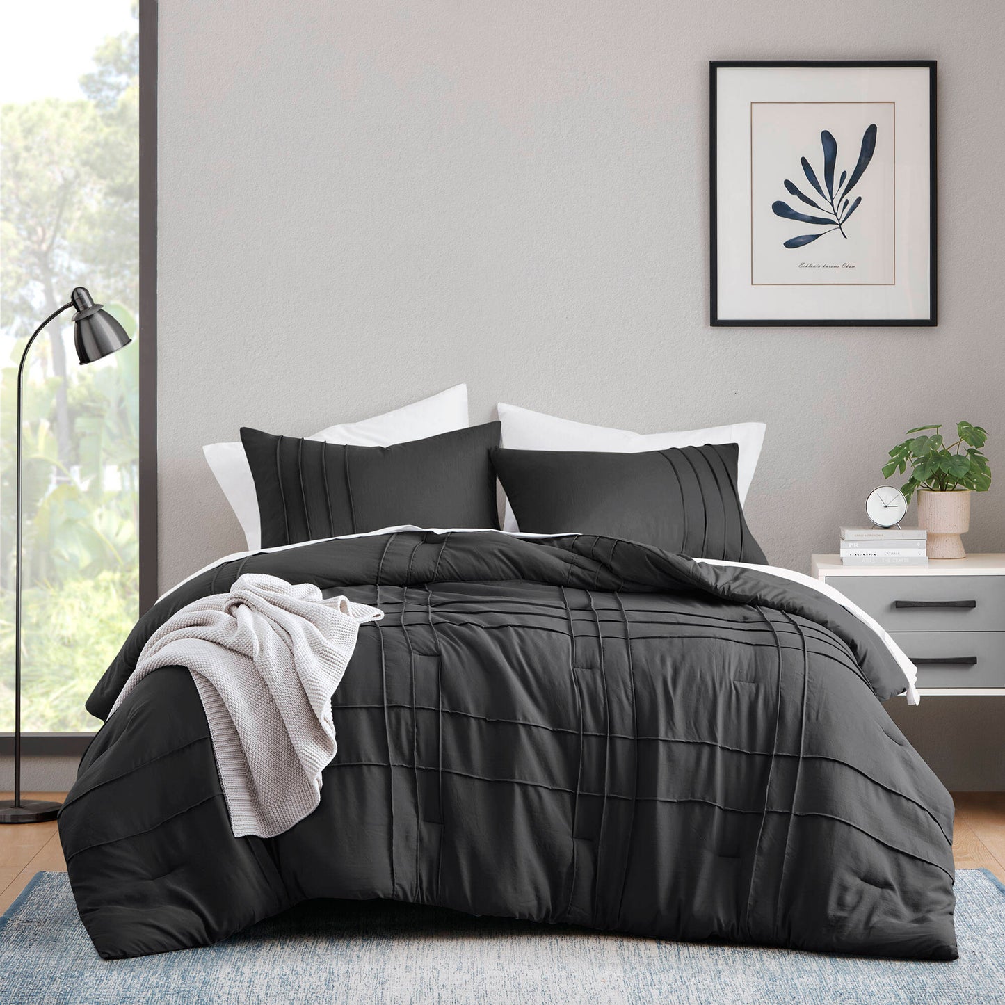 Soft Washed Pleated Duvet Cover Set