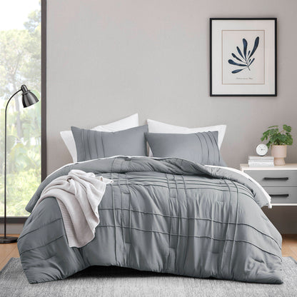 Soft Washed Pleated Duvet Cover Set