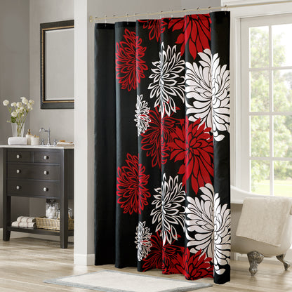 Enya Floral Botinical Printed Shower Curtains Light-filtering Bath Curtains