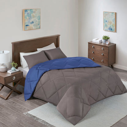 Vixie Reversible Comforter Set - Trendy Casual Geometric Quilted Cover