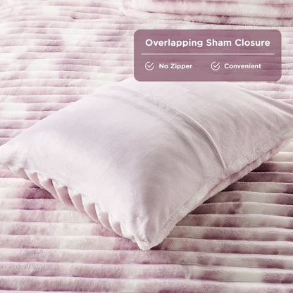 Cord Plush Fluffy Ribbed Comforter Set