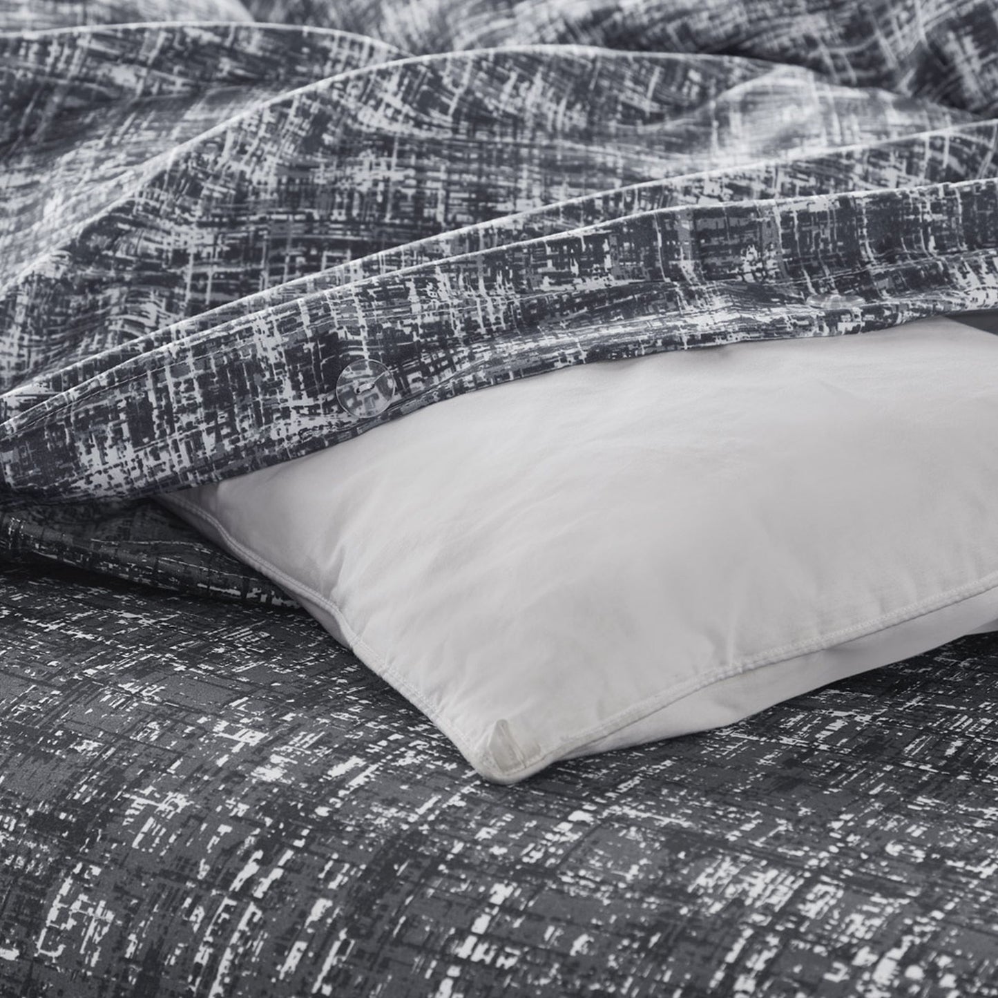 Textured Print Reversible Duvet Cover Set