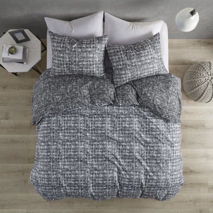 Textured Print Reversible Duvet Cover Set