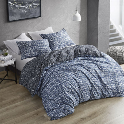 Textured Print Reversible Duvet Cover Set