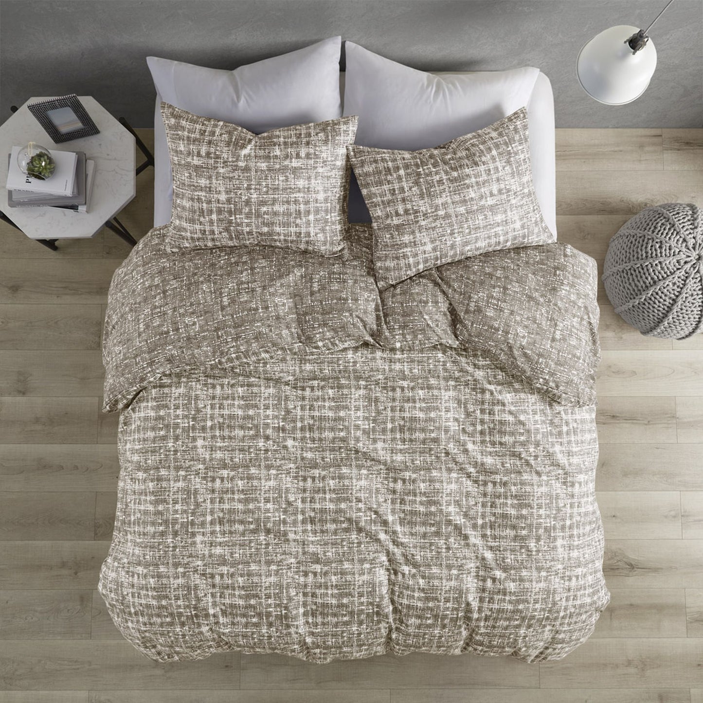 Textured Print Reversible Duvet Cover Set