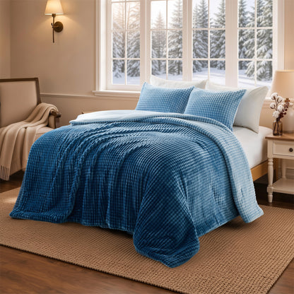 Bubble Plush Fluffy Ombre Comforter Set