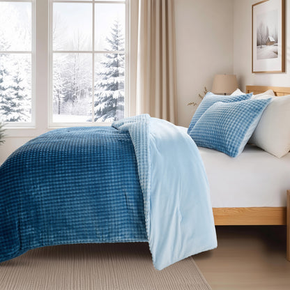 Bubble Plush Fluffy Ombre Comforter Set