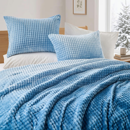 Bubble Plush Fluffy Ombre Comforter Set