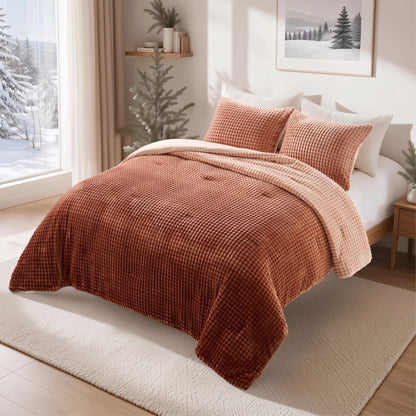Bubble Plush Fluffy Ombre Comforter Set