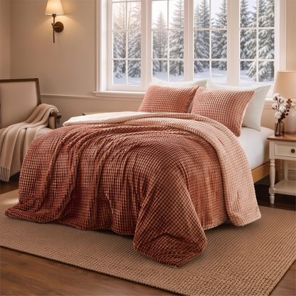 Bubble Plush Fluffy Ombre Comforter Set