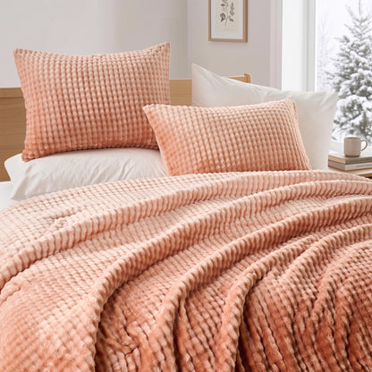 Bubble Plush Fluffy Ombre Comforter Set