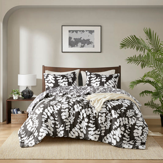Extra Soft Reversible Floral Comforter with Pillow Shams