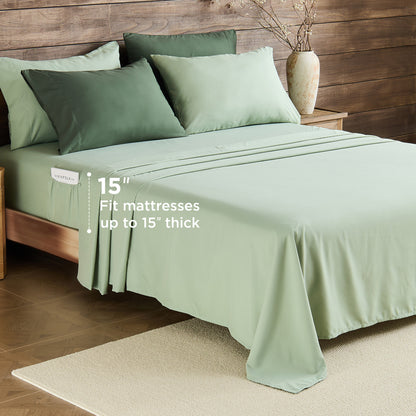 Oversized Medallion Print Comforter Set with Sheets and Side Pockets