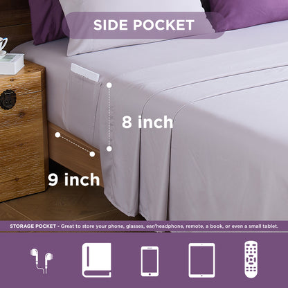 Oversized Medallion Print Comforter Set with Sheets and Side Pockets