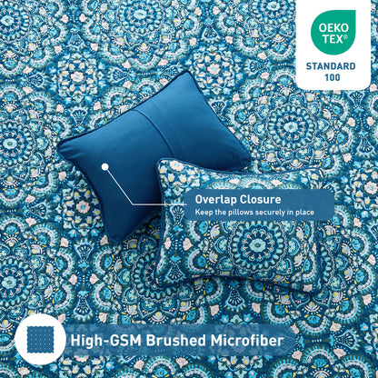 Boho Medallion Reversible Bedspread Quilted Bedding Set