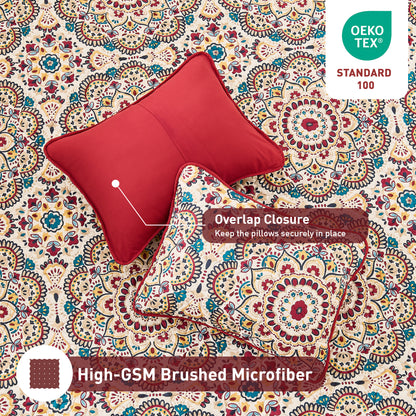 Boho Medallion Reversible Bedspread Quilted Bedding Set