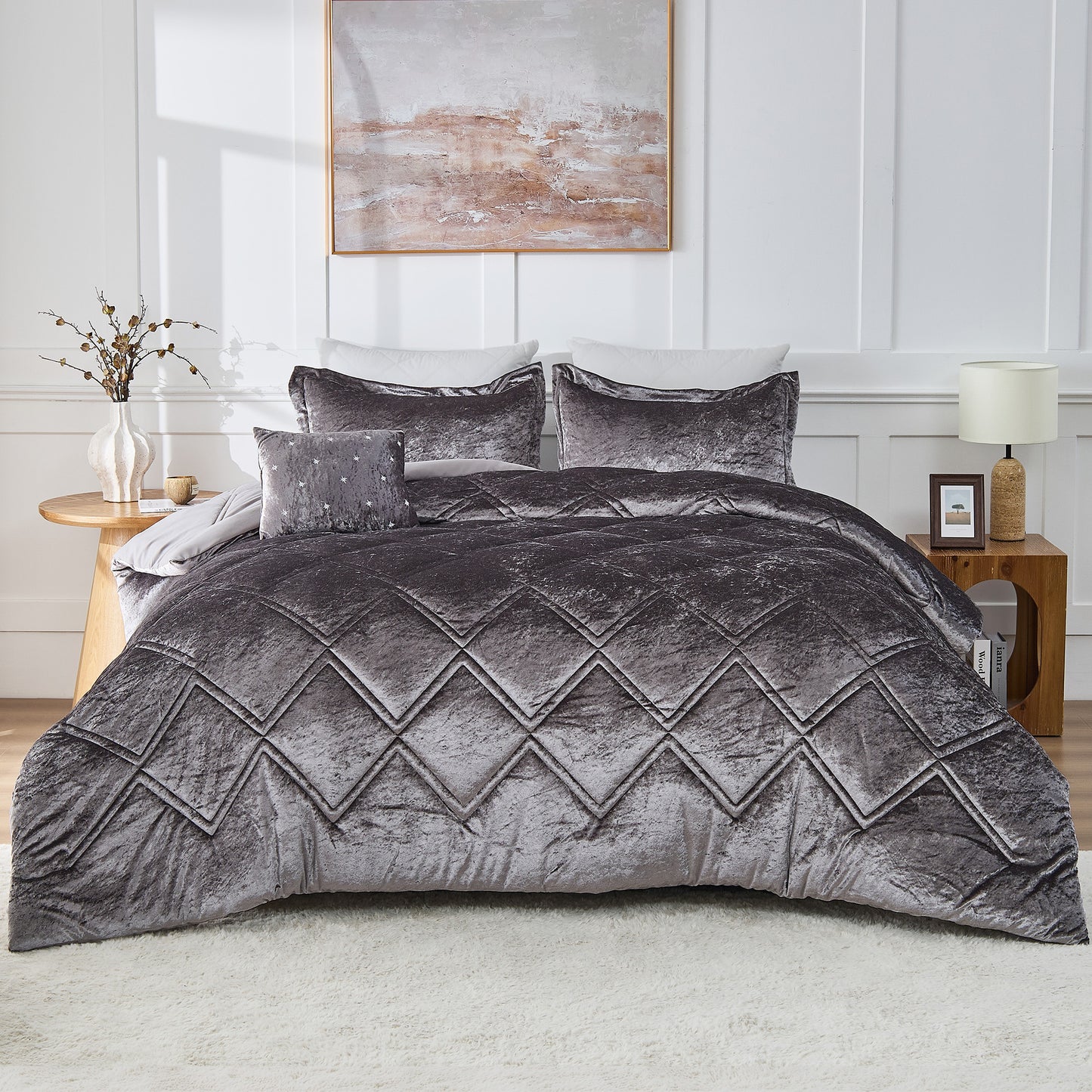 Velvet Bedding Comforter Set