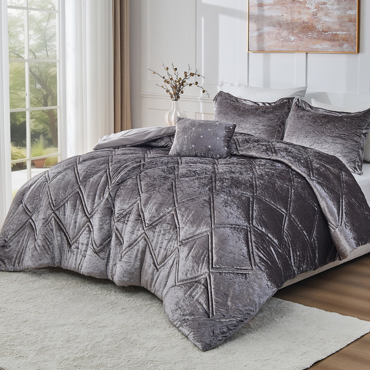 Velvet Bedding Comforter Set