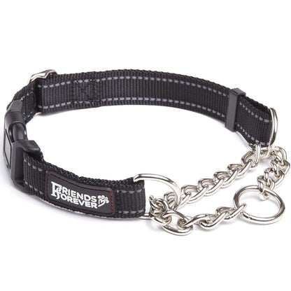 Reflective No Pull Dog Collar for Training Breed Dogs, Black