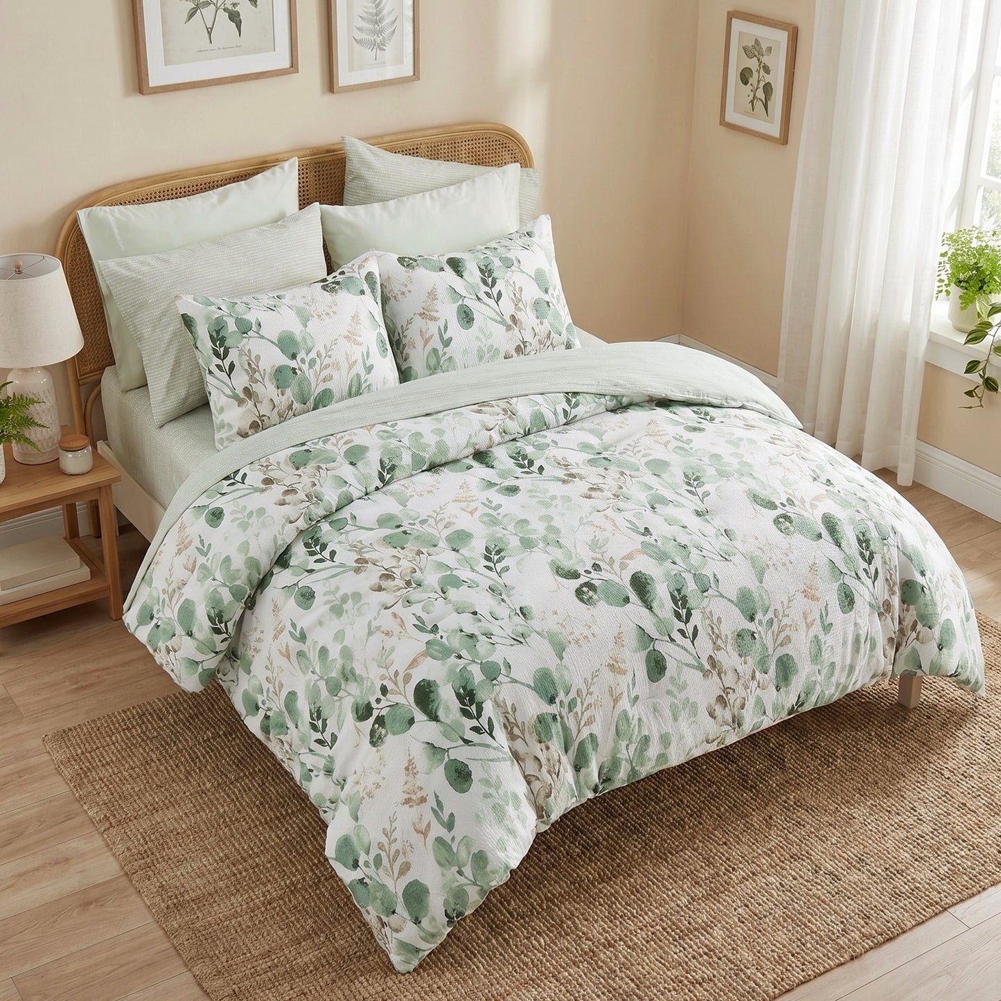 Gabrielle Seersucker Botanical 6-Piece Comforter Set