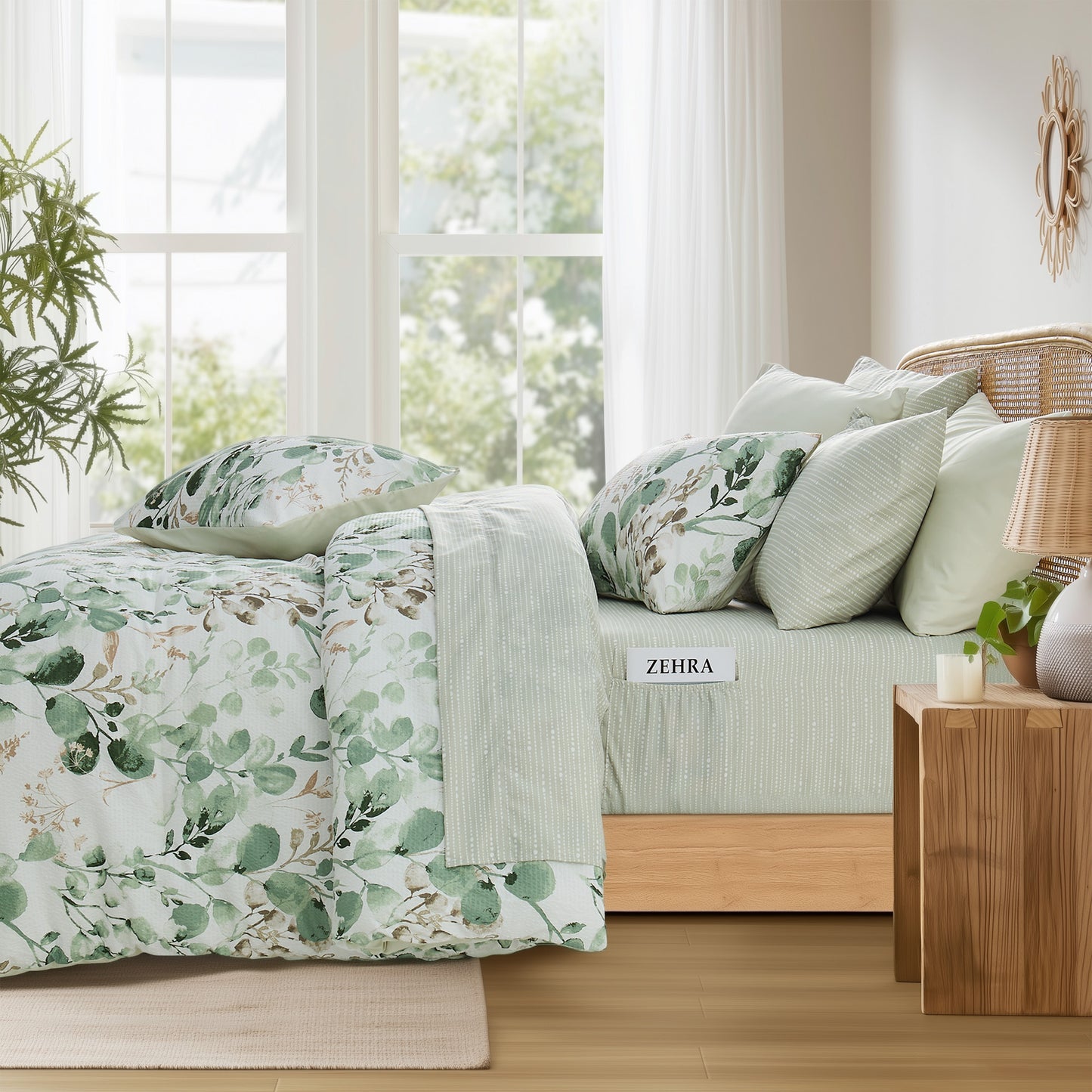 Gabrielle Seersucker Botanical 6-Piece Comforter Set