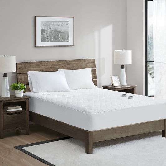 White Heated Mattress Pad, Twin XL