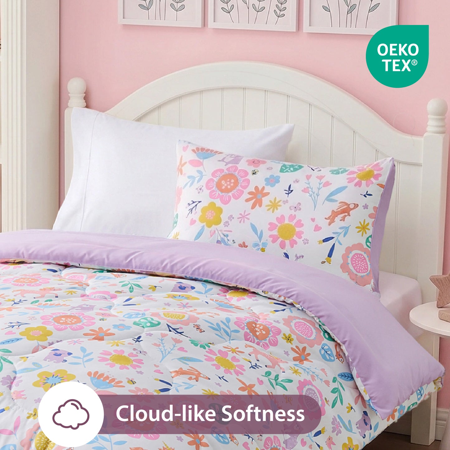 Sally Pink Floral Comforter Mini Set