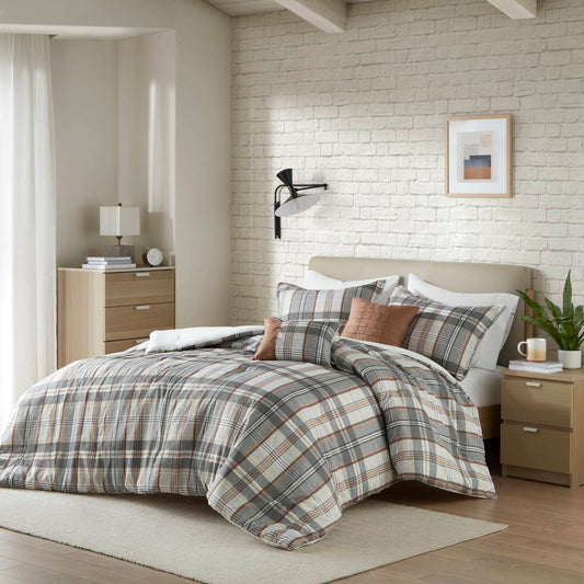 Vintage Plaid Duvet Cover Set